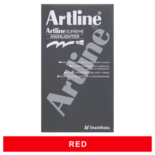 Artline Supreme Highlighter Red Box of 12