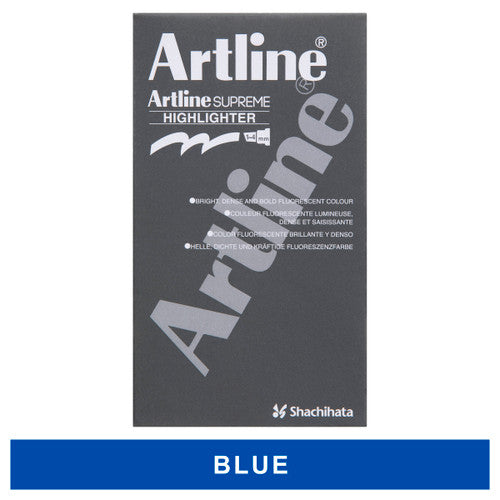 Artline Supreme Highlighter Blue Box of 12