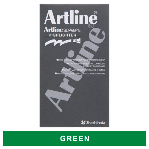 Artline Supreme Highlighter Green Box of 12