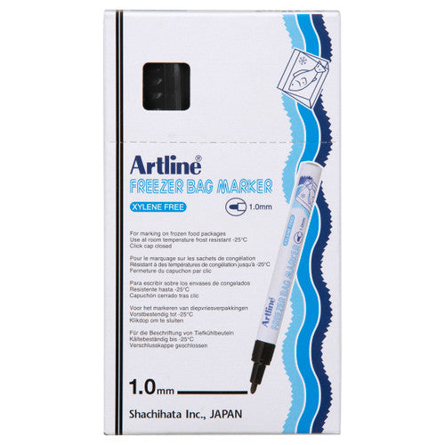Artline 770 Freezer Bag Marker 1.0mm Bullet Black Box of 12