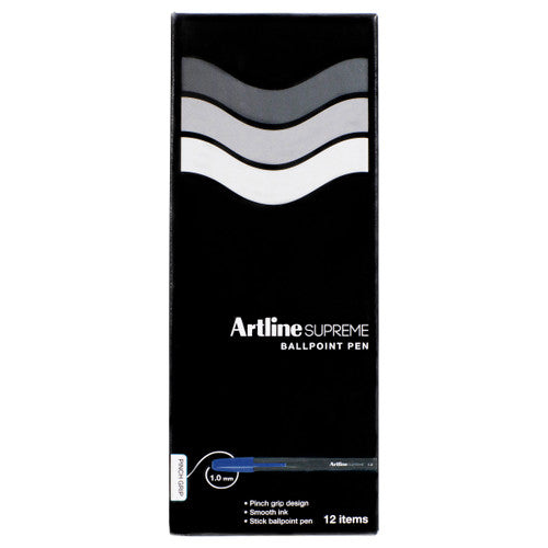Artline Supreme Ballpoint Pen 1.0mm Blue Box of 12