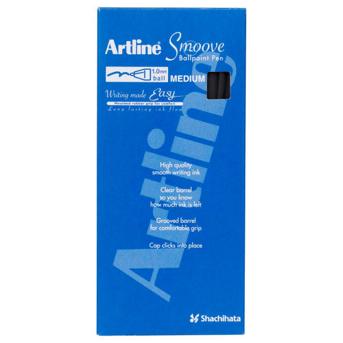 Artline 8210 Smoove Ballpoint Pen Medium Black Box of 12