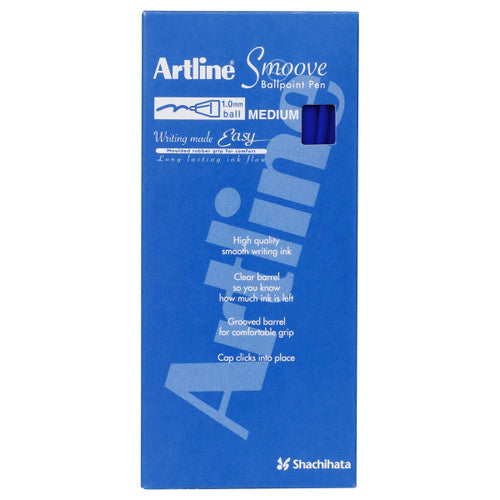 Artline 8210 Smoove Ballpoint Pen Medium Blue Box of 12