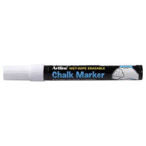 Artline Chalk Marker 4.5mm Bullet White Box of 12
