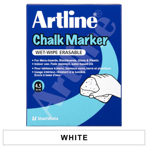 Artline Chalk Marker 4.5mm Bullet White Box of 12