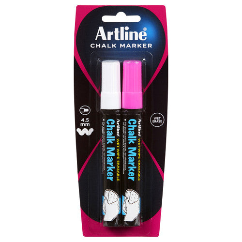 Artline Chalk Marker 2mm Bullet Assorted Pack of 2