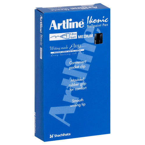 Artline 8410 Ballpoint Pen Retractable Grip Medium Black Box of 12