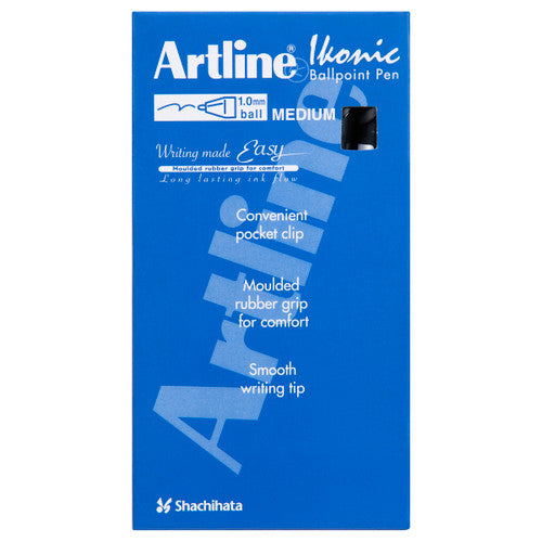 Artline 8410 Ballpoint Pen Retractable Grip Medium Black Box of 12