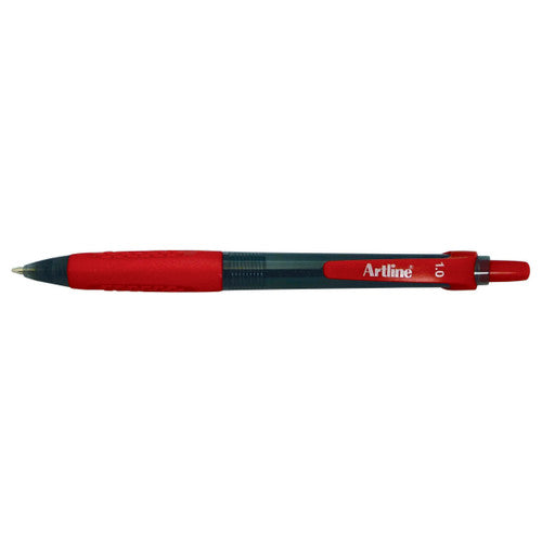 Artline 8410 Ballpoint Pen Retractable Grip Medium Red Box of 12