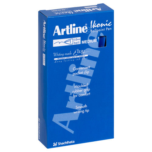 Artline 8410 Ballpoint Pen Retractable Grip Medium Blue Box of 12