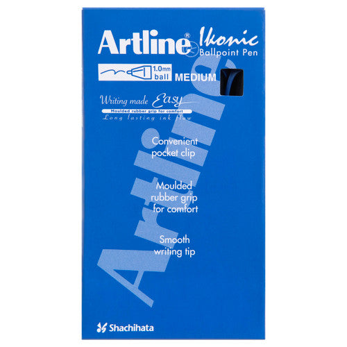 Artline 8410 Ballpoint Pen Retractable Grip Medium Blue Box of 12
