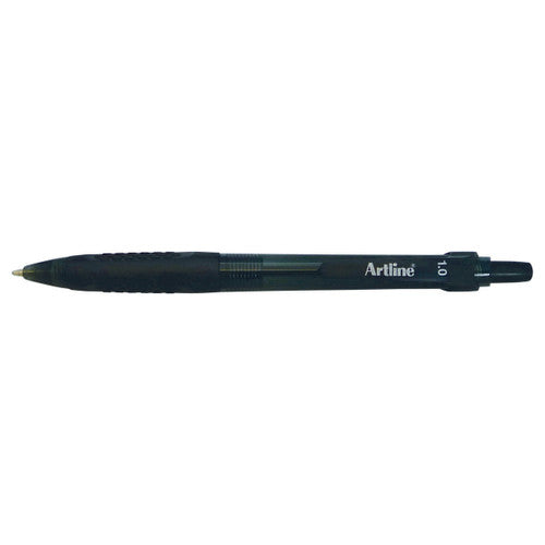 Artline 8410 Ballpoint Pen Retractable Grip Medium Black Box of 50