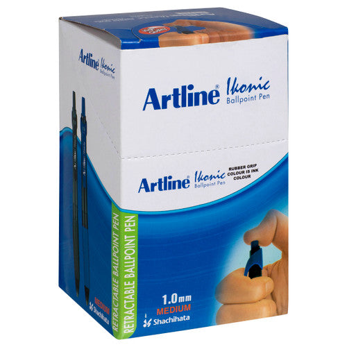 Artline 8410 Ballpoint Pen Retractable Grip Medium Blue Box of 50