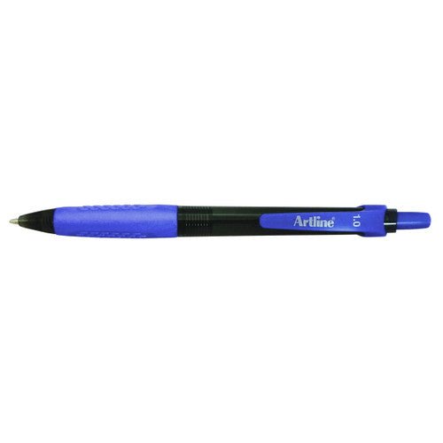 Artline 8410 Ballpoint Pen Retractable Grip Medium Blue Box of 50