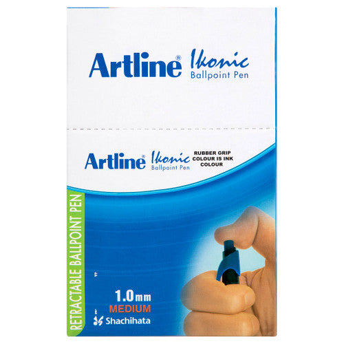 Artline 8410 Ballpoint Pen Retractable Grip Medium Blue Box of 50