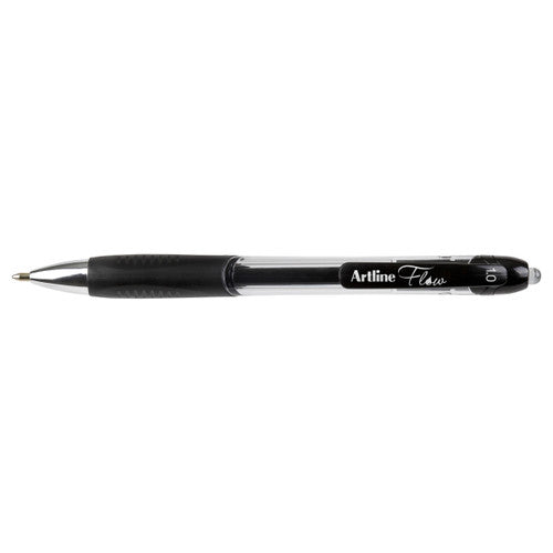 Artline Flow Retractable Pen Black Box of 12