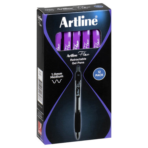 Artline Flow Retractable Pen Purple Box of 12