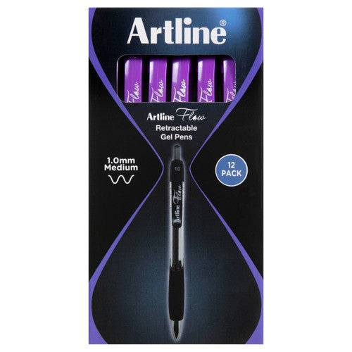 Artline Flow Retractable Pen Purple Box of 12