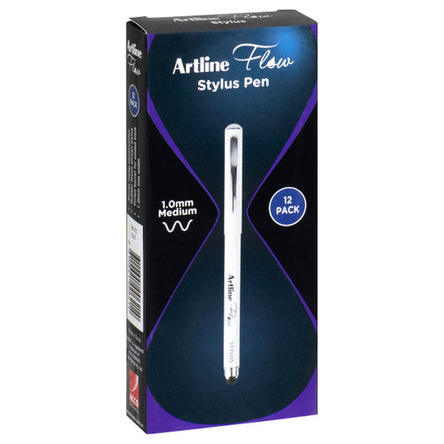 Artline Flow Ballpoint Pen Metal Barrel Stylus 1.0mm Blue Box of 12