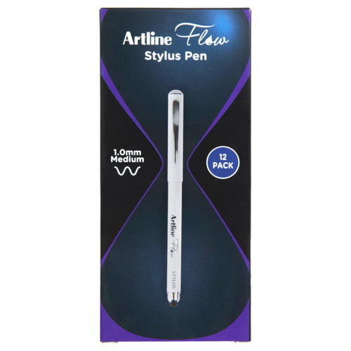 Artline Flow Ballpoint Pen Metal Barrel Stylus 1.0mm Blue Box of 12