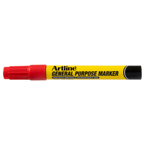 Artline General Purpose Permanent Marker Red Box of 12