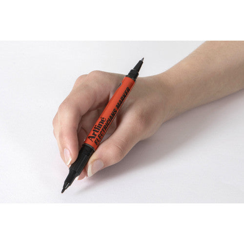 Artline Electricians Permanent Marker Dual Nib Black Box of 12