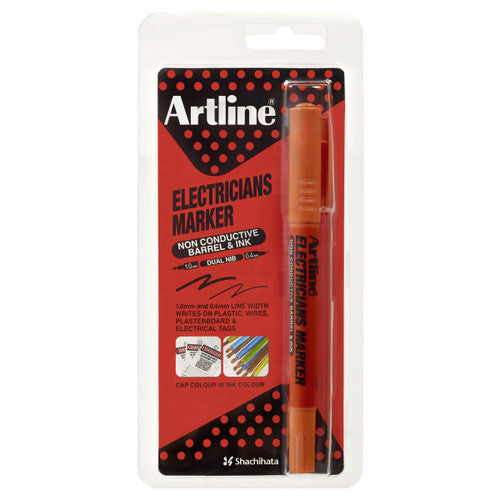 Artline Electricians Permanent Marker Dual Nib Orange Hangsell Box of 12