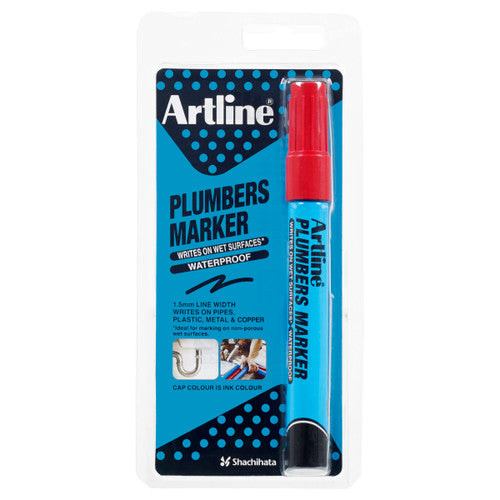 Artline Plumbers Permanent Marker Red Hangsell Box of 12