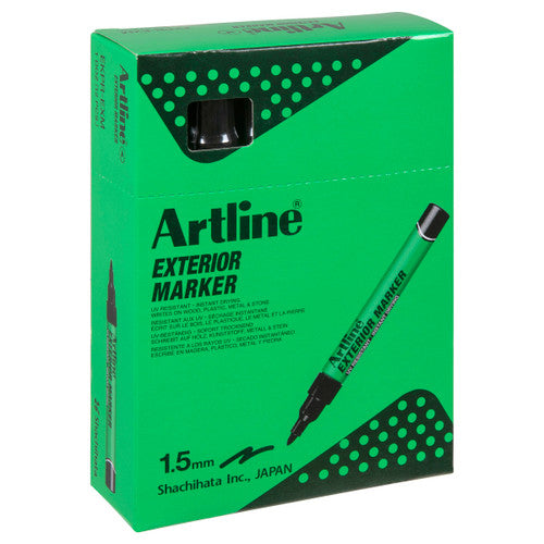 Artline Exterior Permanent Marker Black Box of 12