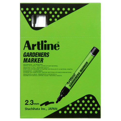 Artline Gardeners Permanent Marker White Box of 12
