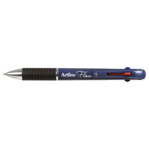 Artline Flow 4 Colour Retractable Ballpoint Pen Galaxy Blue Box of 12