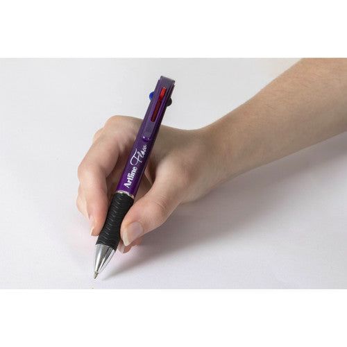 Artline Flow 4 Colour Retractable Ballpoint Pen Ultra Violet Box of 12