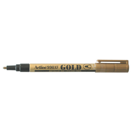Artline 990 Metallic Marker 1.2mm Bullet Gold Box of 12