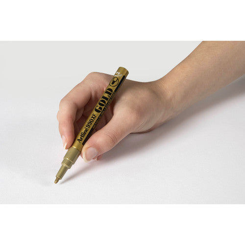 Artline 990 Metallic Marker 1.2mm Bullet Gold Box of 12
