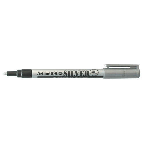 Artline 990 Metallic Marker 1.2mm Bullet Hangsell Silver Pack of 1