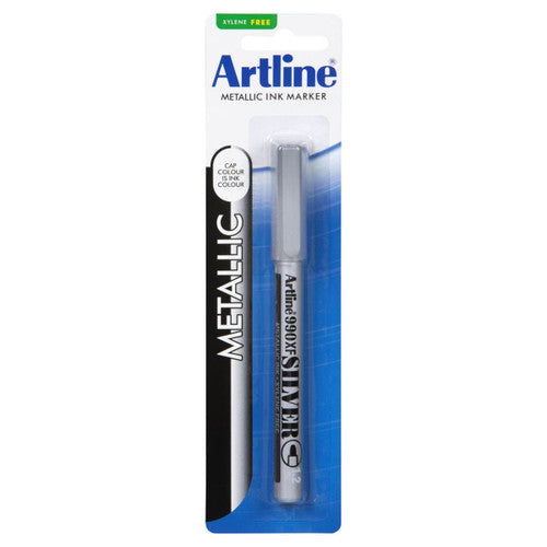 Artline 990 Metallic Marker 1.2mm Bullet Hangsell Silver Pack of 1