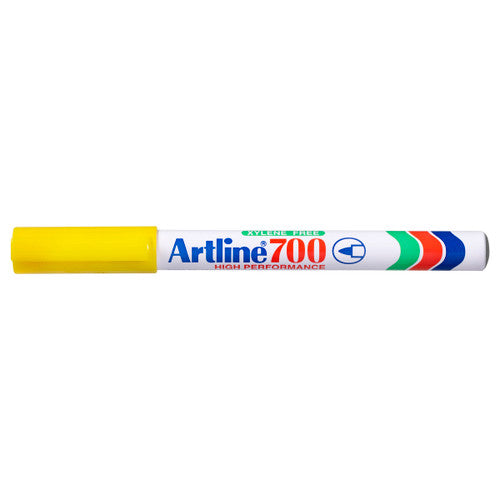 Artline 700 Permanent Marker 0.7mm Bullet Nib Yellow Box of 12