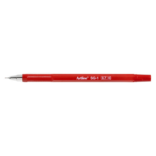 Artline SG-1 Needle Tip Ballpoint Pen 0.7mm Red Box of 12