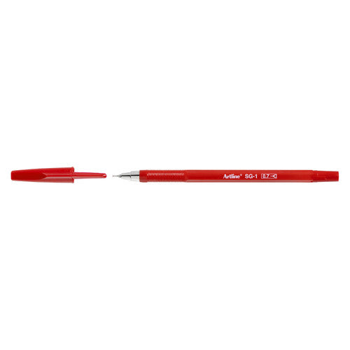Artline SG-1 Needle Tip Ballpoint Pen 0.7mm Red Box of 12
