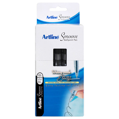 Artline Smoove Ballpoint Pen 1.0mm Black Box of 50