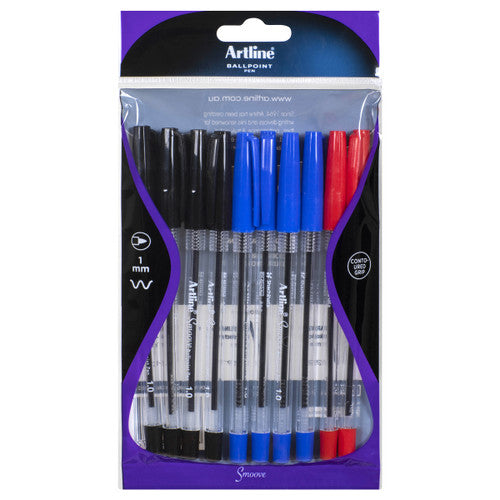 Artline Smoove 8210 Ballpoint Pen Medium Assorted 12 x 10 Packs