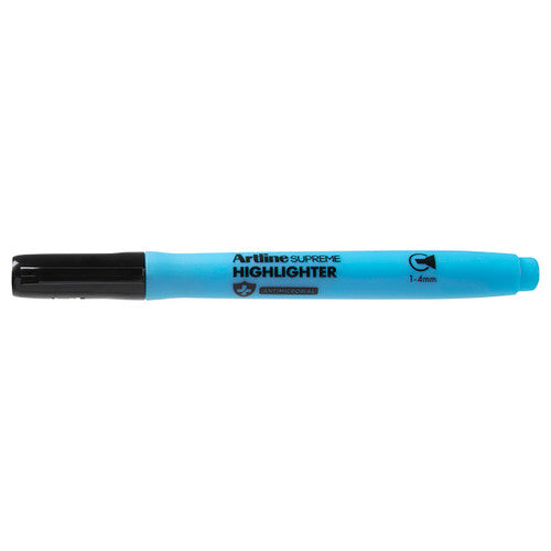 Artline Supreme Highlighter Marker Blue Antimicrobial Pack of 12