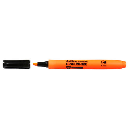 Artline Supreme Highlighter Marker Orange Antimicrobial Pack of 12