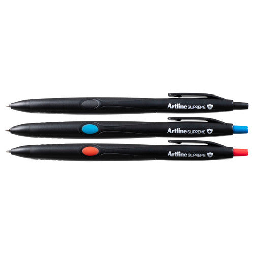 Artline Supreme Retractable Antibacterial Ballpoint Pen 1.0mm Core Assorted Pack 10