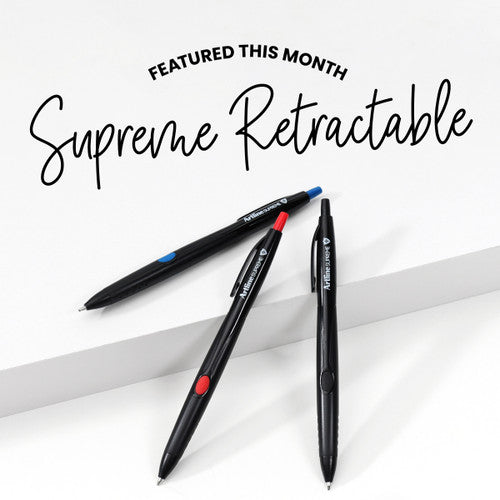 Artline Supreme Retractable Antibacterial Ballpoint Pen 1.0mm Core Assorted Pack 3 Box of 12