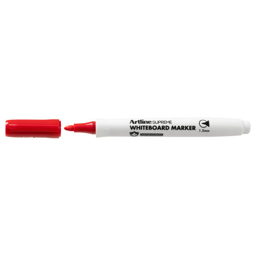 Artline Supreme Whiteboard Marker Red Antimicrobial Pack of 12