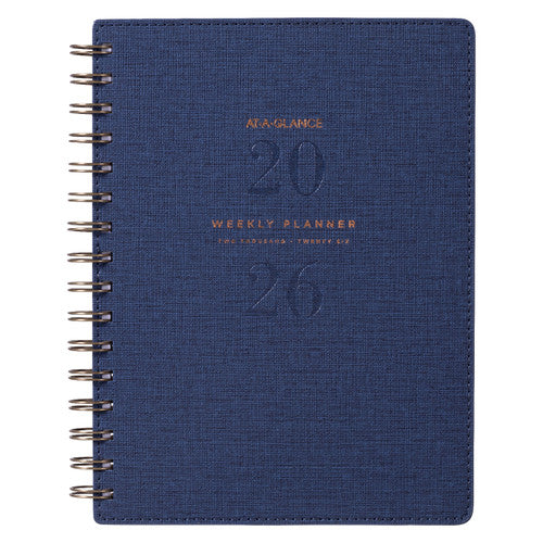 At-A-Glance 2026 Signature Collection Week To View Planner A5 Navy