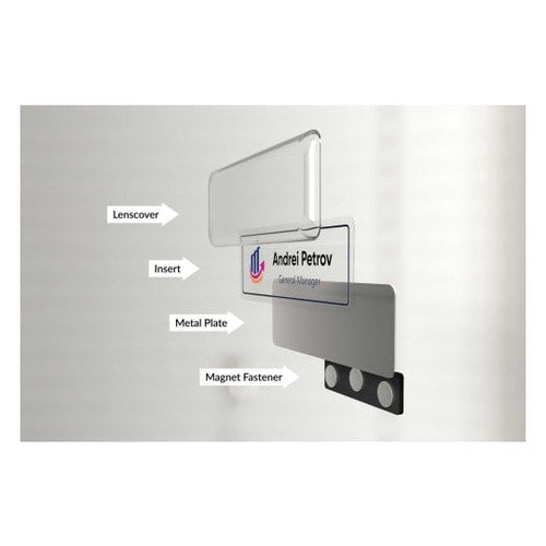 Avery Mighty Badge Silver Name Badge Kit Of 10