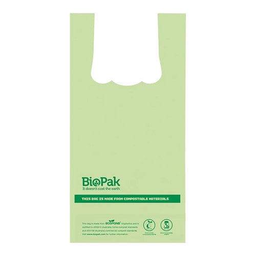 BIOPAK 8L COMPOSTABLE BIN LINER WITH HANDLE PACK OF 100 X 20