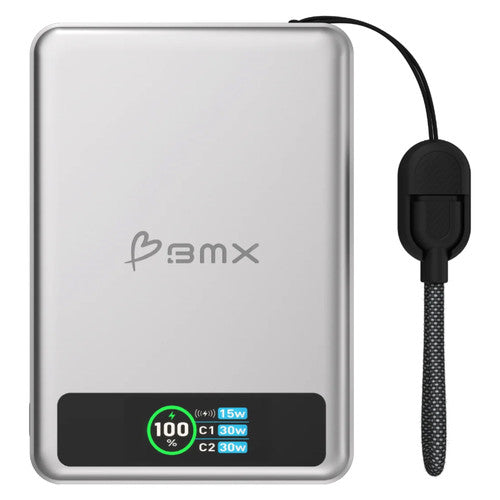 BMX SolidSafe 10K Solid-State Magnetic Power Bank Silver